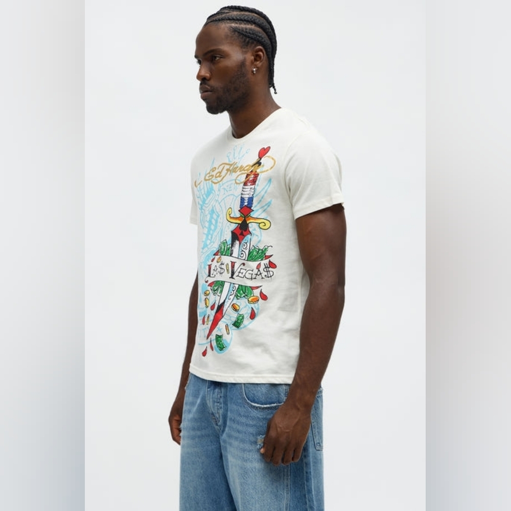 Ed Hardy New Las Vegas Short Sleeve Tee - Ivory